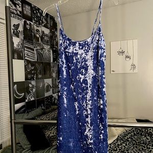 velvet blue mini dress